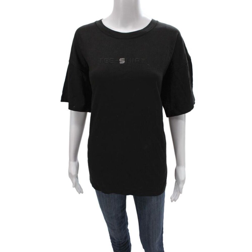 Sonia Rykiel Women Basic Black Short Sleeve Crew Neck T-Shirt Size M